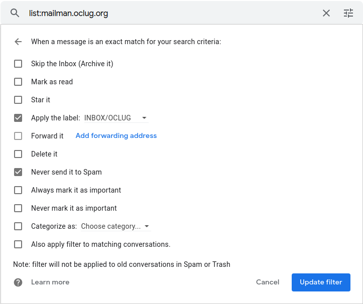 [list:mailman.oclug.org] [Apply the label: INBOX/OCLUG] [Never send it to Spam]